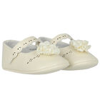 Baby Girls Ivory Flower Pre Walker Shoes, 1, hi-res